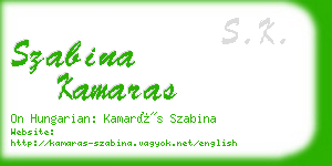 szabina kamaras business card